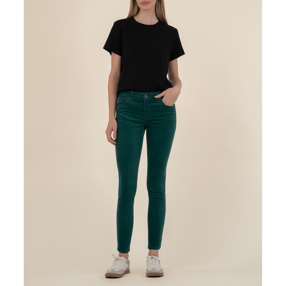KUT FROM THE KLOTH Petite Green Diana Skinny Corduroy Pants | 6P